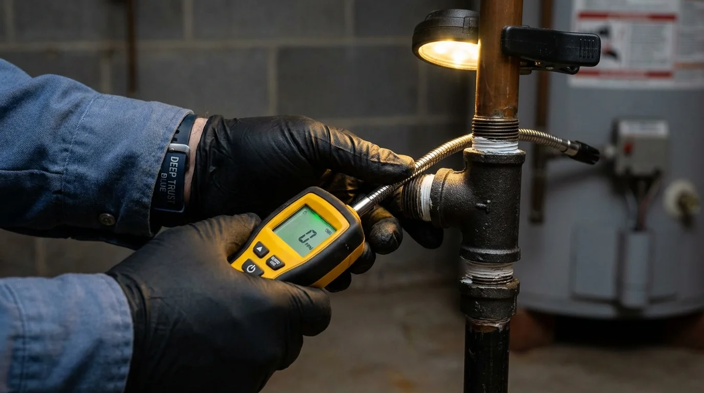 Gas leak detection with electronic sniffer by Johns Plumbing LLC in Donalsonville