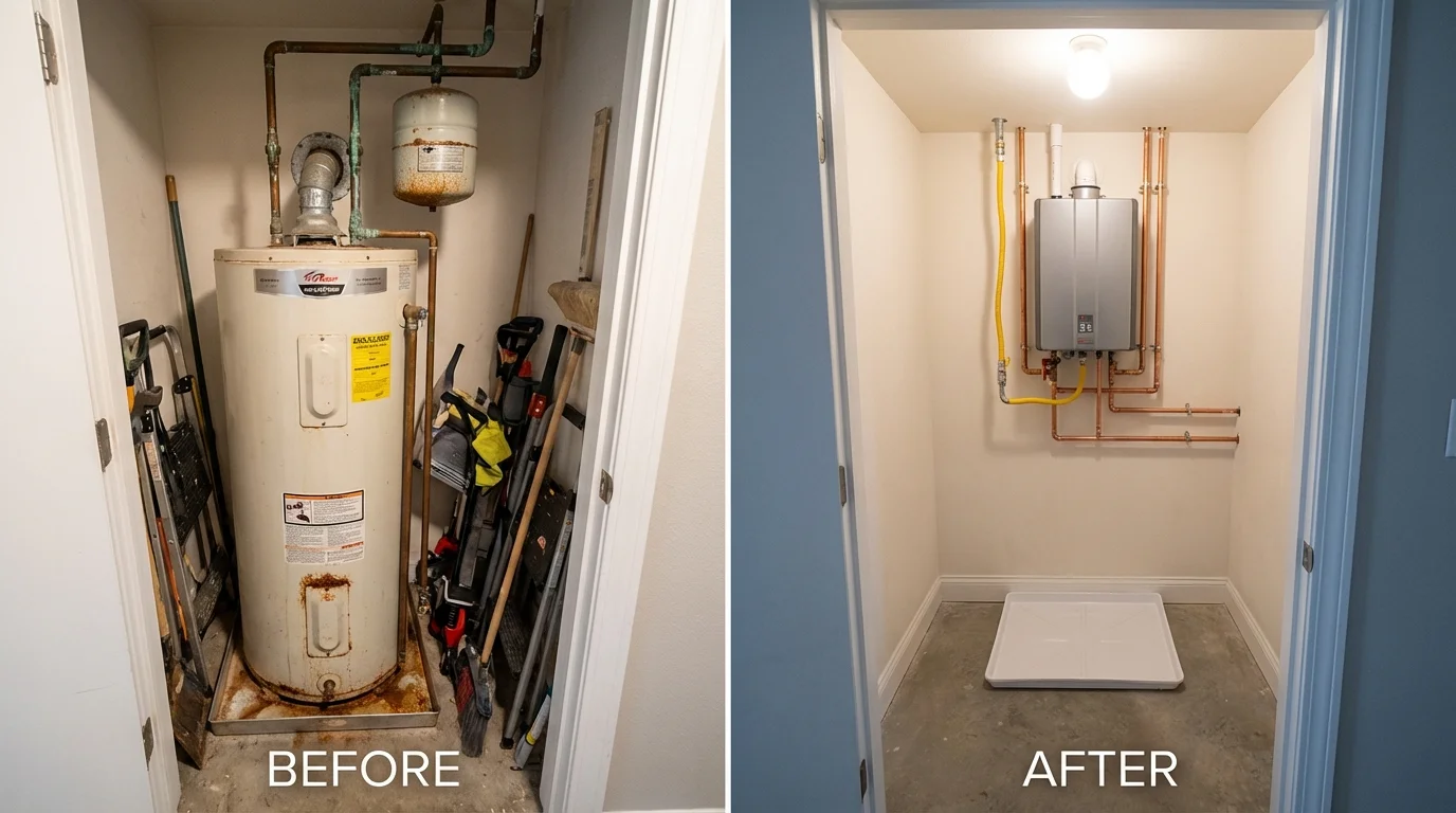 Tank water heater versus wall-mounted tankless unit comparison for Donalsonville, GA homeowners