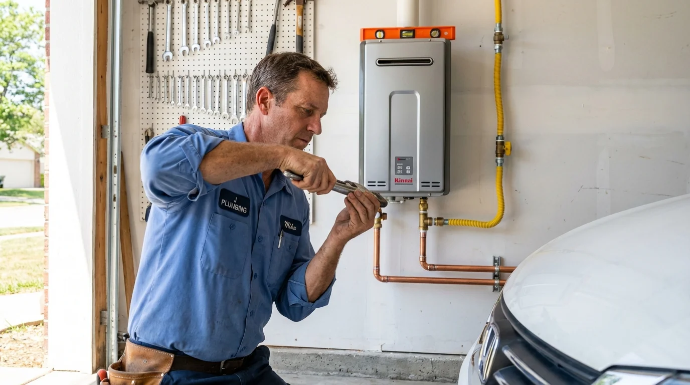Tankless water heater installation by a Johns Plumbing LLC plumber in Donalsonville