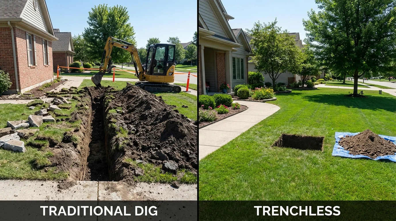 Trenchless sewer repair with minimal yard damage versus traditional excavation in Donalsonville, GA